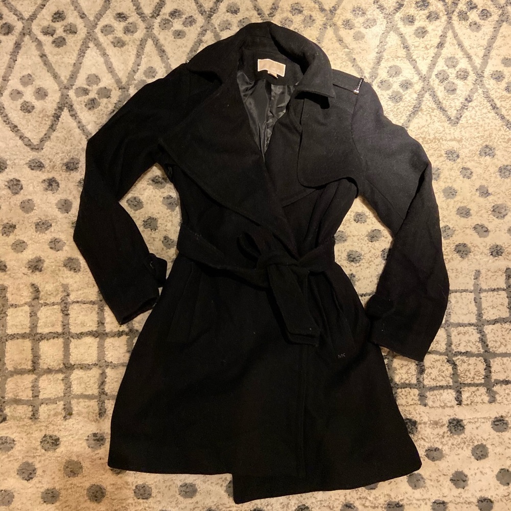 Michael Kors Black Wrap Coat